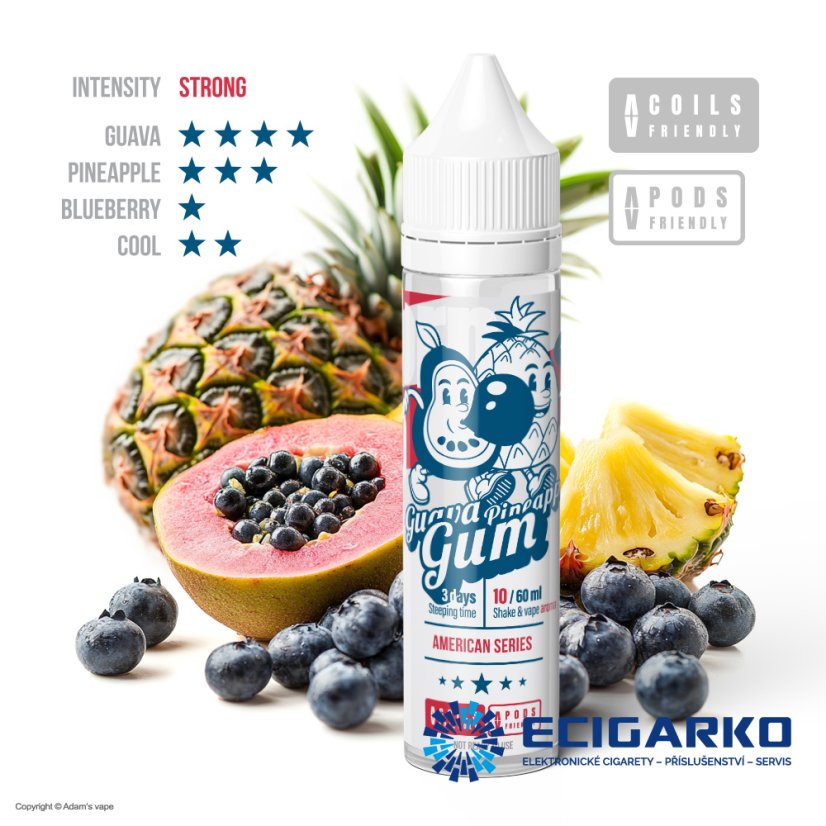 Adam's Vape American Series Shake and Vape 10/60ml Guava Pineapple Gum