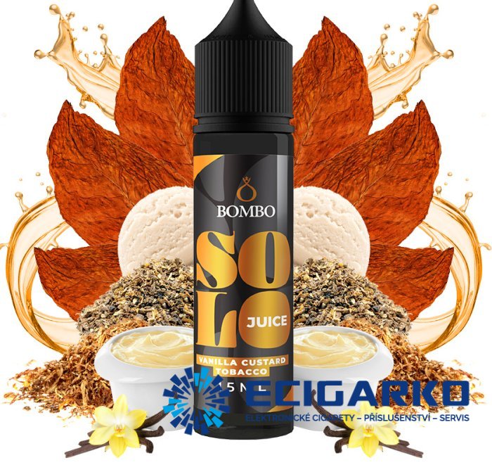 Bombo Solo Juice Shake and Vape 15/60ml Vanilla Custard Tobacco