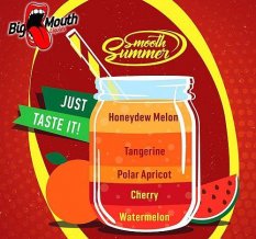 Big Mouth-Smooth Summer Příchuť 10ml Cukrový meloun/Mandarinka/Ledová meruňka/Třešeň/Vodní meloun