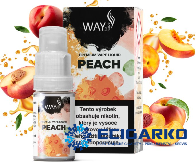 E-liquid Way to Vape Peach 10ml - Síla nikotínu: 0mg E-liquid Way to Vape Peach 10ml - Síla nikotínu: 0mg